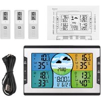 Decdeal Digitale Wetterstation mit 3 Fernbedienungssensoren 328 Fuß/ 100 m Innenraumtemperatur Feuchtigkeit Monitor Wecker von DECDEAL