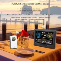 Decdeal FJ3383M Smart Weather Station mit Uhr im Innen- und Außentemperatur und Feuchtigkeitsmessgerät Multifunktional großer Farbschirme 1 -Sensor von DECDEAL