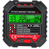 Decdeal KKMOON GFCI-Outlet-Tester mit Spannungsanzeige 90-250V Socket Automatische Elektroschaltung Polaritätsdetektor Breaker Finder HT107D von DECDEAL