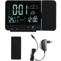 Decdeal Projektion Wecker drahtloser Innenraumthermometer Temperaturfeuchtigkeitsanzeige von DECDEAL