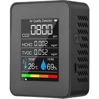 Decdeal - Tragbarer Luftqualitätsmonitor Indoor CO2 -Detektor 5 in 1 Formaldehyd hcho tvoc Tester lcd -Temperaturfeuchtigkeit wiederaufladbarer von DECDEAL