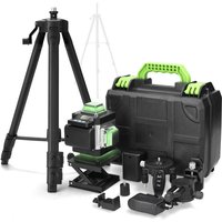 Horizontaler Lasernivellier mit 1,2-Meter-Stativ, 16 Laserlinien 360 Grad horizontal und vertikal, mit Fernbedienung und 2 Batterien, grüner Laser von DECDEAL