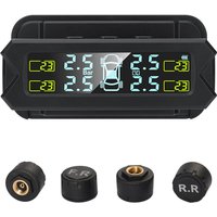 Reifendrucküberwachungssystem, kabelloses Solarenergie-TPMS mit 5 Alarmmodi, LCD-Display mit automatischer Hintergrundbeleuchtung, 4 Sensoren 0–81 PSI von DECDEAL
