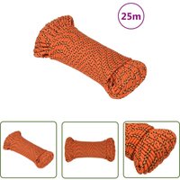 The Living Store Bootsseil Orange 4 mm 25 m Polypropylen - Bootseil - Schiffsseil - Polyesterseil - Leinen - Orange von DECDEAL