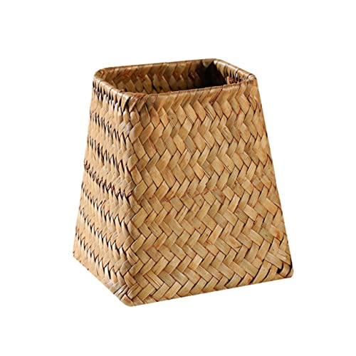 DECHOUS 1 STK Geflochtene Vase Stifthalter Pflanzenterrarium Weidenobstkorb Korbvase Kunstvase Rattan Wicker Bleistift Halter Geflochtener Papierkorb Essenskorb Seetang Multifunktion von DECHOUS