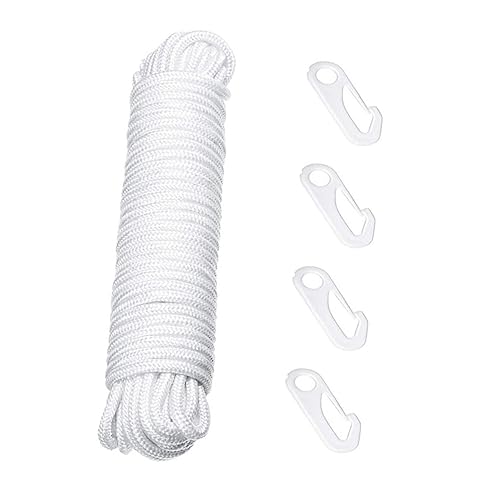 DECHOUS 1 Satz Flaggenmast Seilset Nylon Fuß Langlebige Fahnenmast Schnur mit Karabinerhaken für Fuß Hohe Fahnenmasten für Outdoor und Camping von DECHOUS