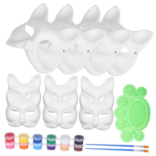 DECHOUS 1satz Masken Unbemalte Papiermasken Mit Farben Malfarben Und Stiften Bastelset Für Erwachsene Für Und von DECHOUS