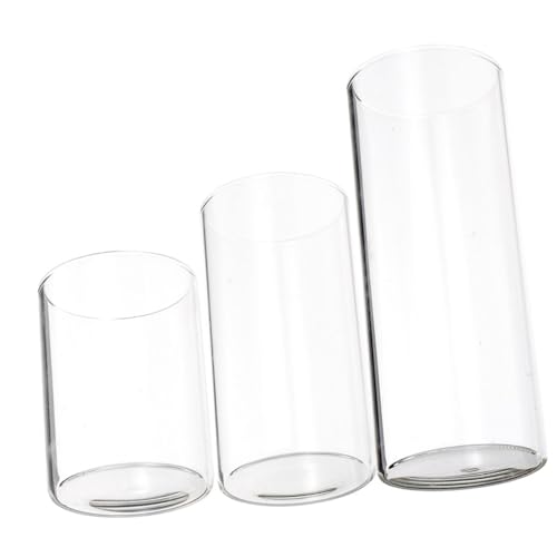 DECHOUS Kerzenhalter Aus Glas Dekorative Kerzenschirme 3er-Set Für Hochzeitsdekoration von DECHOUS