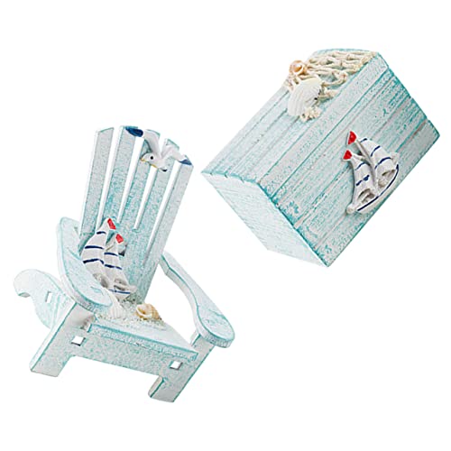 DECHOUS 1 Satz Mini-Strandkorb Netz Ozeandekor Seemerkonte nautisch Salon Bookshelf Decor bücherregal Dekoration einschenker küstendeko Mini-Hausversorgung Schlafzimmerornament Kiefernholz von DECHOUS