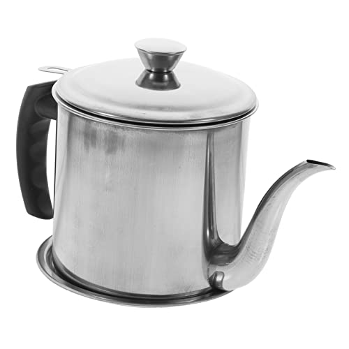 DECHOUS 1 Satz Öltopf aus Edelstahl Bausatz Ölauffangbehälter Thunfischdosensiebpresse Küchenölbehälter Filterölkanne Ölvorratsbehälter für die Küche Fetthalter Rostfreier Stahl Silver von DECHOUS