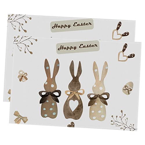 DECHOUS 1 Satz -tischsets Ostertischdecken Tischdecken Ostern Tischdeko Ostern Trinken Untersetzer Platzdeckchen Für Zu Hause Dekorative Tischsets Ostervorräte Stoff 2 Stück von DECHOUS