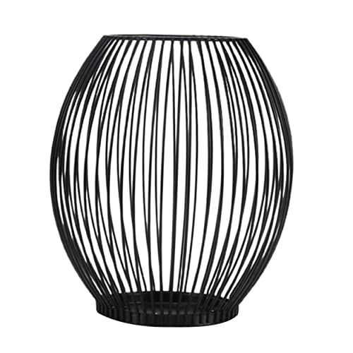 DECHOUS Schwarze Metall Kerzenständer Kerzenhalter Kunstschmuck Aus Metall Wohnschmuck Laternenform Ornament Für Zuhause Bar von DECHOUS