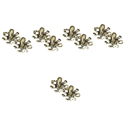 DECHOUS 10 STK Oktopus-verzierung Messingmeer Schreibtischaufsatz Krake Kupferdekor Mini-oktopus-Spielzeug Vintage Oktopus-Statue Oktopus-dekor Feng-Shui-Figur Kleines Kupfer von DECHOUS