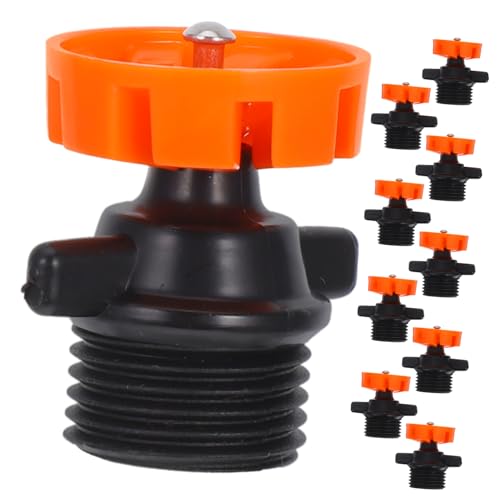 DECHOUS 10 Stück Teiliges Gartenbewässerungssprinkler mit Rotationskopf Sprinklerköpfe für Blumenbeete und Gemüsegärten Orange Atomisierende Sprühdüsen für Bewässerung von DECHOUS