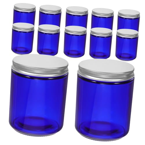 DECHOUS 12St Kerzenbecher Behälter Spender Laterne Inhaber lagercontainer Storage Boxes Soy Wax Candle Dekoration Party Gläser zur Kerzenherstellung Teelichthalter klar Glas Blue von DECHOUS