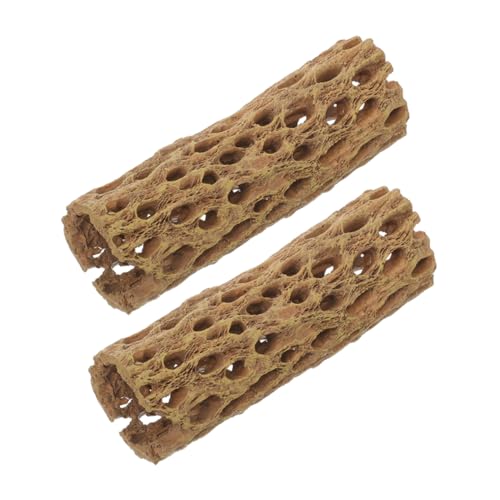 DECHOUS 2 Stück Aquarium Deko Resin Versteck mit Realistischem Holzdesign Robustes Fischbecken Ornament für Garnelenversteck und Natürliche Aquarienlandschaft von DECHOUS