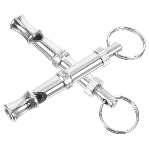 DECHOUS 2 Stück Metall Hundepfeife mit Lautscharfem Klang für Schnelle Hundeerziehung Inklusive Praktischem Band Geeignet für Große und Kleine Hunde Wie Schäferhund Husky Welpen und von DECHOUS