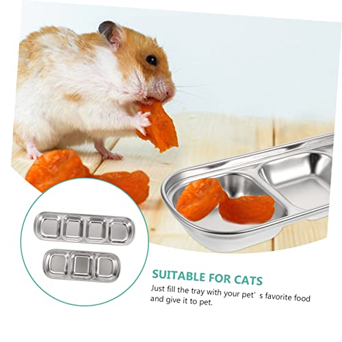 DECHOUS 2 Stück Pet Fodder Platte Fächern Kleine Futterteller für Haustiere Leicht zu Reinigen Langlebig und Platzsparend von DECHOUS