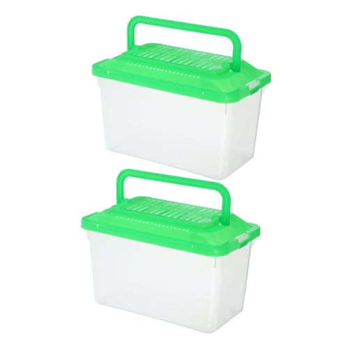 DECHOUS 2 Stück Tragbare Kunststoff Reptilien Transportbox mit Deckel Transparentes Zuchtgehäuse für Fische Schildkröten und Kleine Haustiere Handlicher Terrarien Behälter für Unterwegs DECHOUS 2 Stück Tragbare Kunststoff Reptilien Transportbox mit Deckel Transparentes Zuchtgehäuse für Fische Schildkröten und Kleine Haustiere Handlicher Terrarien Behälter für Unterwegs von DECHOUS
