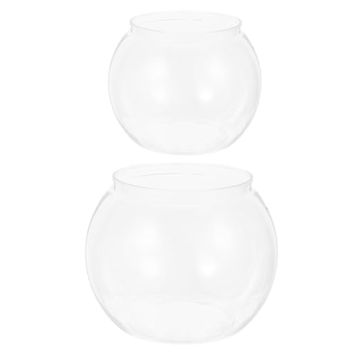 DECHOUS 2 Stück Transparente Kunststoff Fischschalen Kleine Aquarien Dekorativer Fischbehälter Rund für Schreibtisch Büro Aquarium Dekoration DECHOUS 2 Stück Transparente Kunststoff Fischschalen Kleine Aquarien Dekorativer Fischbehälter Rund für Schreibtisch Büro Aquarium Dekoration von DECHOUS