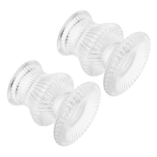DECHOUS 2 Stücke Kerzendekorationen Partydekoration hochzeitsdeko Gläserne Kerzenhalter kerzenständer weihnachtsdeko Vintage Kerzenhalter klare Kerzenhalter Glas Transparent von DECHOUS