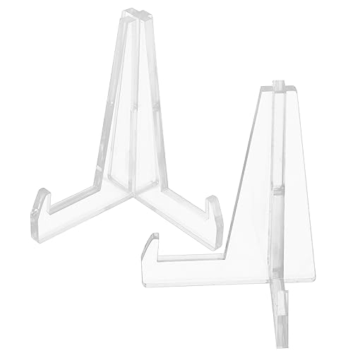 DECHOUS 2st Teeständer Fotostaffelei Standunterstützung Mini-münzdisplay-halter Staffelei-tellerhalter Klarer Tellerständer Hochzeitsstaffelei Tasse Tablet-ständer Tellerform Acryl von DECHOUS