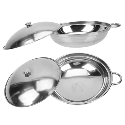 DECHOUS 2st Bratpfanne Aus Edelstahl Abnehmbar Elektrischer Hotpot Doppelkessel Mit Teesieb Fritteuse Gadgets Induktionspfannen Dual Ofen Sieben Multi-herd Rostfreier Stahl Silver von DECHOUS