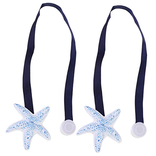 DECHOUS 2stücke Magnetische Vorhangbinder Gardinen-Raffhalter Seestern-vorhangverschlüsse Gardinenseil Gardinenbänder Haushaltsbedarf Marineblau von DECHOUS