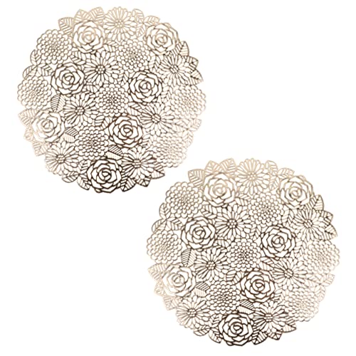 DECHOUS Tischset Mit Rosenmotiv 2er-Set PVC-Material Hitzebeständige Tischunterlage Perfekt Für Hochzeiten Und Bankette von DECHOUS