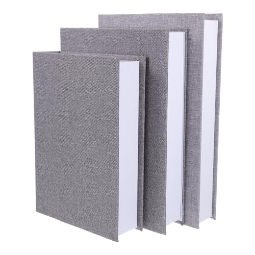 DECHOUS 3 Stück Vintage Dekorative Fake Buch Box aus Leinenstoff Multifunktionale Aufbewahrung und Bücherregal Deko für Wohnzimmer Büro Couchtisch Stilvolle Geschenkidee von DECHOUS