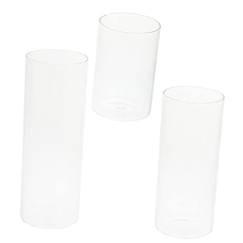 DECHOUS 3 Stück Zylindrische Kerzenbecher Aus Glas Tischdekoration Mit Warmer Atmosphäre Perfekt Für Die Inneneinrichtung von DECHOUS