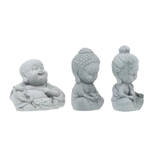 DECHOUS 3St Buddha-Statue Dekoration bürodeko büro Dekoration Mini Buddha-Skulptur im Freien chinesische asiatische einzigartiges Landschaftsdekor schmuck im chinesischen von DECHOUS