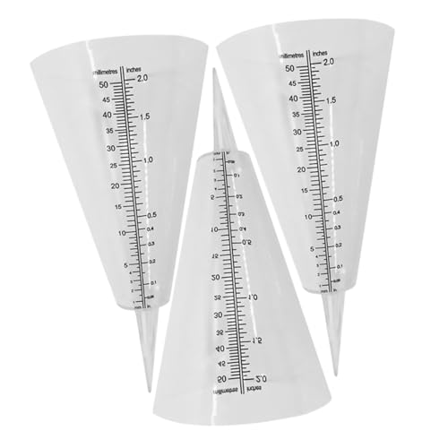 DECHOUS 3Stücke Cone Shaped Rain Gauge Measuring Cups for Outdoor Use for Agricultural Rain Measurements Weather Resistant Design von DECHOUS