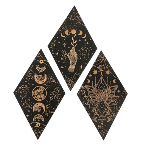 DECHOUS 3st Wandschild Aus Holz Zum Aufhängen Wandbehänge Boho Holzschild Holzverzierung Schlafzimmer Wandschmuck Kirchliche Verzierung Boho-wandkunst Handgestaltete Wandkunst von DECHOUS