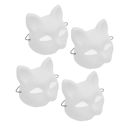DECHOUS 4 STK. Teiliges Weiße Matte Katzenmasken mit Atmungsaktivem Mesh Bemalbare Tiermasken DIY Faschingsmasken für Cosplay Kostümpartys und Kreative Handwerksprojekte DECHOUS 4 STK. Teiliges Weiße Matte Katzenmasken mit Atmungsaktivem Mesh Bemalbare Tiermasken DIY Faschingsmasken für Cosplay Kostümpartys und Kreative Handwerksprojekte von DECHOUS