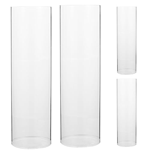 DECHOUS Dekorative Kerzenabdeckung Aus Glas – Kerzenhalter-hülse Zylinder 4er-Pack Glasschirm-Ornament von DECHOUS