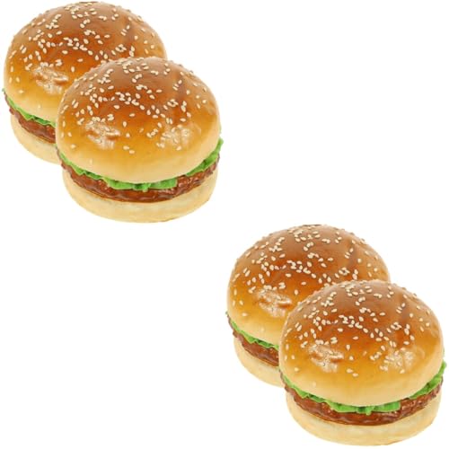 DECHOUS 4 Stück Simuliertes Hamburger-Modell Tortendeko Einschulung Burger-Display-Modelle Simulation Essen Gefälschte Burger-Modelle Künstliche Burger-Requisiten Hotdog Lebensmittel von DECHOUS