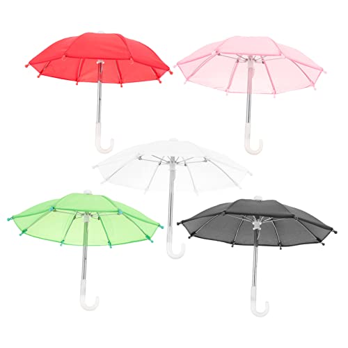 DECHOUS 5 Stück Miniatur Regenschirm für Puppen Dekorative Miniatur Schirme für DIY Mini Häuser Niedliches Design Zufälligen Farben für Puppenhaus Dekoration und Kreative Zufällige Farbe von DECHOUS
