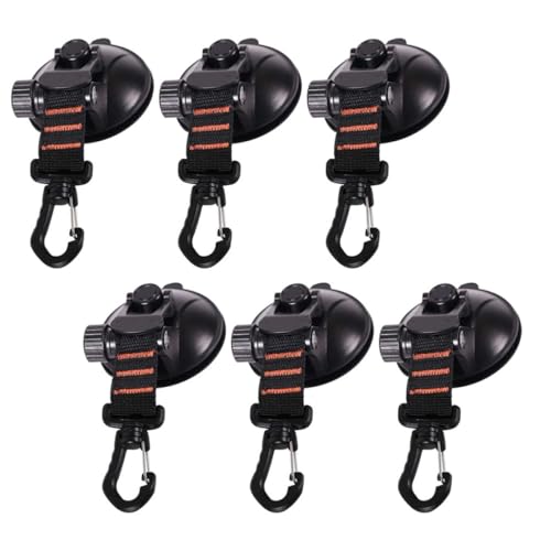DECHOUS 6 Stück Robuste Saugnapf Haken Multifunktionale Saugnäpfe für Autofenster Zelthaken mit Hoher Haftkraft zum Befestigen von Campingzelten Sonnensegeln und Outdoor ausrüstung von DECHOUS