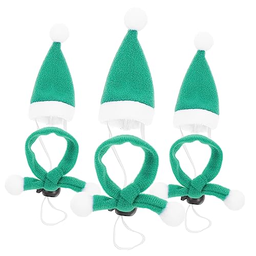DECHOUS 6 Stück Teiliges Weihnachts für Haustiere mit Grünem Elastischem Hut und Weichem Schal Langlebige und Sichere Materialien Festliche Dekoration für Hunde und Katzen zu Feiertagen von DECHOUS