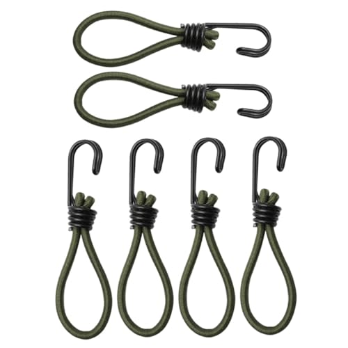 DECHOUS 6 Stück Teiliges Zeltspanner Haken aus Robustem und Elastischem Gummiseil Verstellbare Zeltschnur Befestigung für Outdoor Camping Geeignet für Dünne und Dicke Zelte und Planen von DECHOUS