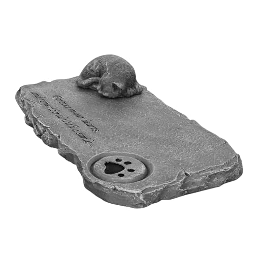 DECHOUS Dekorativer Katzen gedenkstein aus Hochwertigem Resin Wetterfest und Langlebig Kompakte für Garten und Innenbereich Stilvolles Andenken für Verstorbene Haustiere Gartendeko für von DECHOUS