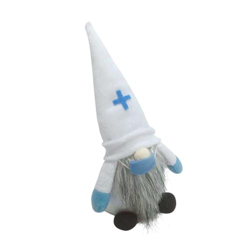 DECHOUS Doktor Elf Ornament Paar Gnomenpuppe elf Puppe wichtelpuppe Krankenpfleger Geschenke hasenzubehor Kaninchenfiguren Stoffzwergpuppendekore GNOME Puppe dekor Netz von DECHOUS