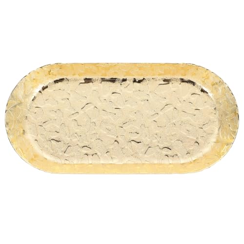 DECHOUS Edelstahl Tablett mit Hammerschlag oberfläche Multifunktionales Schmuck Kosmetik Organizer Tray Dekoratives Aufbewahrungs Snack Tablett für Wohnzimmer Schlafzimmer Büro und von DECHOUS