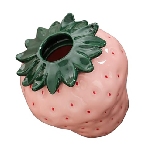 DECHOUS Erdbeer-keramikvase Getrockneter Blumentopf Blumenvase Erdbeerpflanzer Tischvase Kleine Vase Erdbeerdekor Erdbeervase Rosa DECHOUS Erdbeer-keramikvase Getrockneter Blumentopf Blumenvase Erdbeerpflanzer Tischvase Kleine Vase Erdbeerdekor Erdbeervase Rosa von DECHOUS