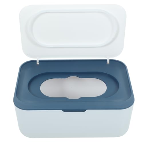 DECHOUS Große Blaue Feuchttücherbox mit Deckel Wiederbefüllbarer Kindersicherer Aufbewahrungsbehälter für Papiertücher und Taschentücher Praktischer Tissue Box Cover für Zuhause und Büro von DECHOUS