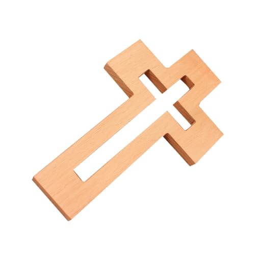 DECHOUS Hollow Cross Für DIY Projekte Handwerkliches Holz Kreuz Mit Aufhängeschlaufe Für Scrapbooking Und Christliche Dekoration von DECHOUS