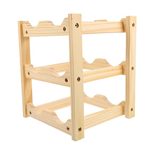 DECHOUS Holzwein Display Aus Massivem Holz Stufiger Flaschenhalter Für Flaschen Kompakt Und Modern Für Wohnzimmer Und Esszimmer Perfektes Für Weinliebhaber von DECHOUS