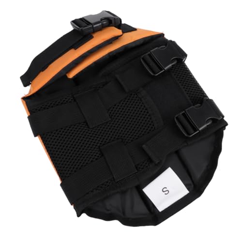 DECHOUS Hundeschwimmweste S Orange Atmungsaktive Rettungsweste mit Griff und D Ring Reflektierende Schnell Lösbare Schnallen Sichere Schwimmhilfe für Kleine Hunde und Welpen von DECHOUS