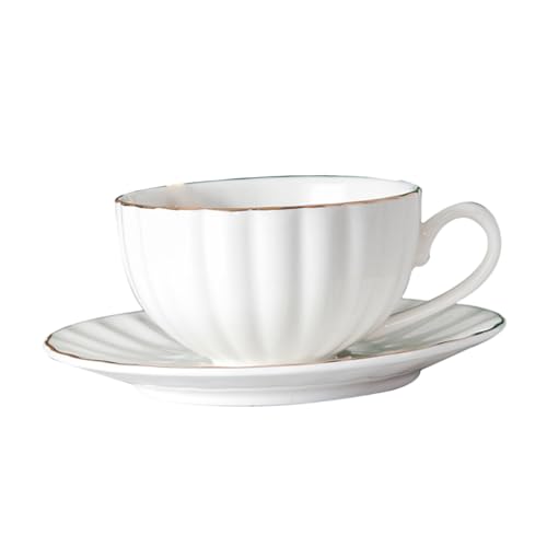 DECHOUS Kaffeetassen Set aus Keramik mit Untertassen Design für Tee Kaffee und Espresso für Zuhause Restaurant oder Bar von DECHOUS